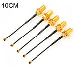 5 PCS / Conjunto Adaptador RG178 Ufl / IPX / IPEX para Fêmea SMA com Cabo Trançado, Comprimento: 10cm, 10cm