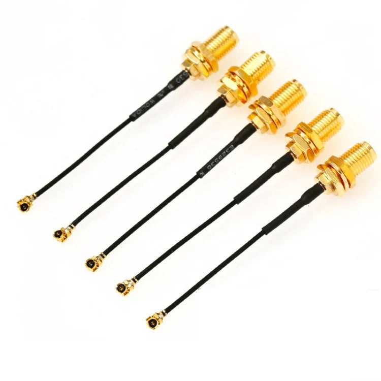5 PCS / Conjunto Adaptador RG178 Ufl / IPX / IPEX para Fêmea SMA com Cabo Trançado, Comprimento: 10cm, 10cm