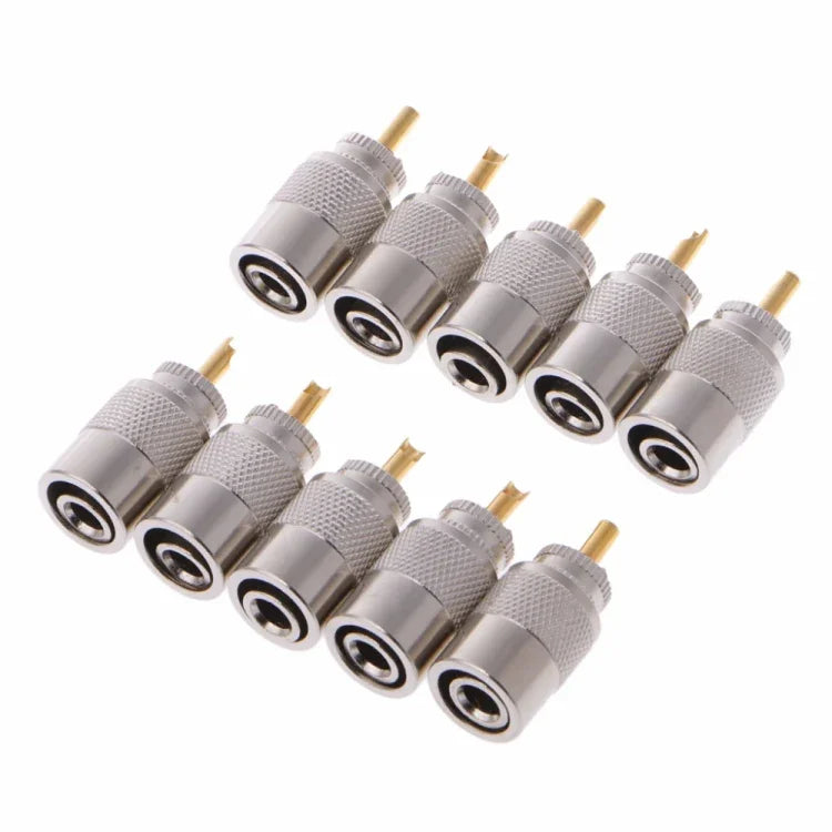 10 PCS Plugues de Conector UHF PL-259 Macho para Soldar em Cabo Coaxial RG8X
