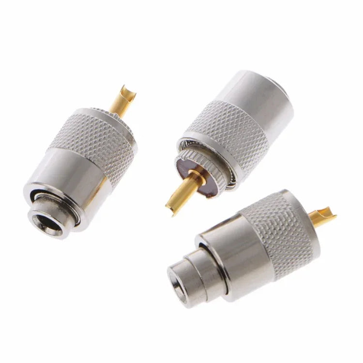 10 PCS Plugues de Conector UHF PL-259 Macho para Soldar em Cabo Coaxial RG8X