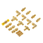 Kit de Conectores SMA Macho e Fêmea 18 PCS / Conjunto Adaptador Conversor de Plugues de Antena Coaxial