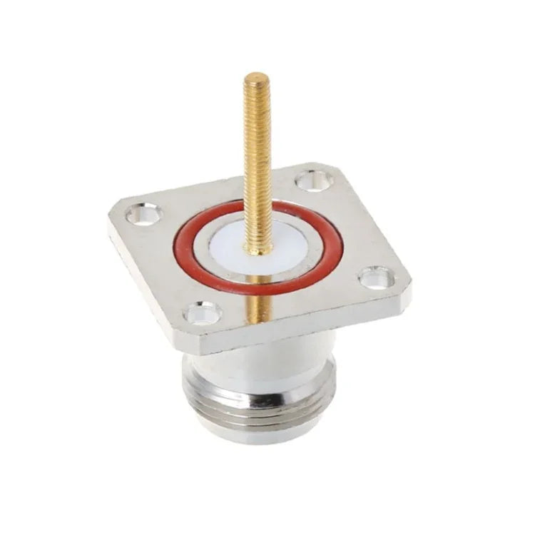 Adaptador RF NKF Conector Fêmea N em Latão com Flange de 4 Furos