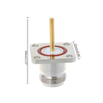 Adaptador RF NKF Conector Fêmea N em Latão com Flange de 4 Furos