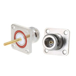 Adaptador RF NKF Conector Fêmea N em Latão com Flange de 4 Furos