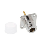 Adaptador RF NKF Conector Fêmea N em Latão com Flange de 4 Furos