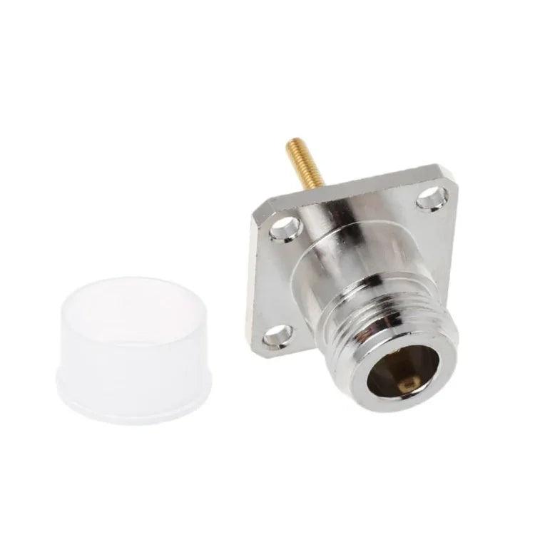 Adaptador RF NKF Conector Fêmea N em Latão com Flange de 4 Furos