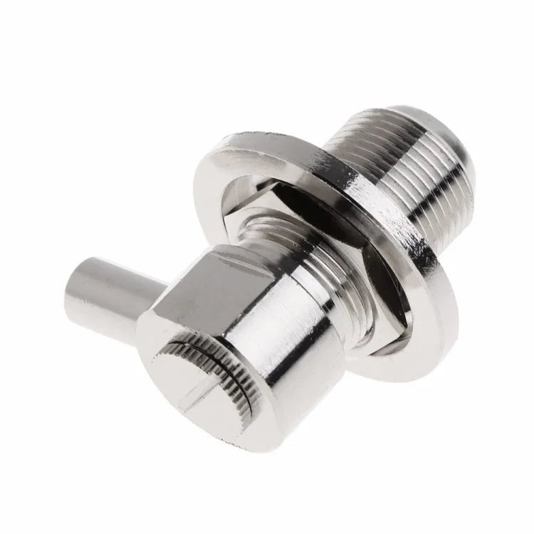 Conector RF em Ângulo Reto Fêmea UHF SO239 para Cabo Coaxial RG58 / RG142 LMR195