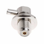 Conector RF em Ângulo Reto Fêmea UHF SO239 para Cabo Coaxial RG58 / RG142 LMR195
