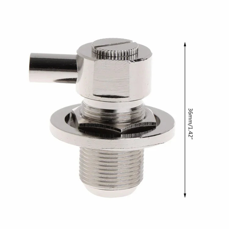 Conector RF em Ângulo Reto Fêmea UHF SO239 para Cabo Coaxial RG58 / RG142 LMR195