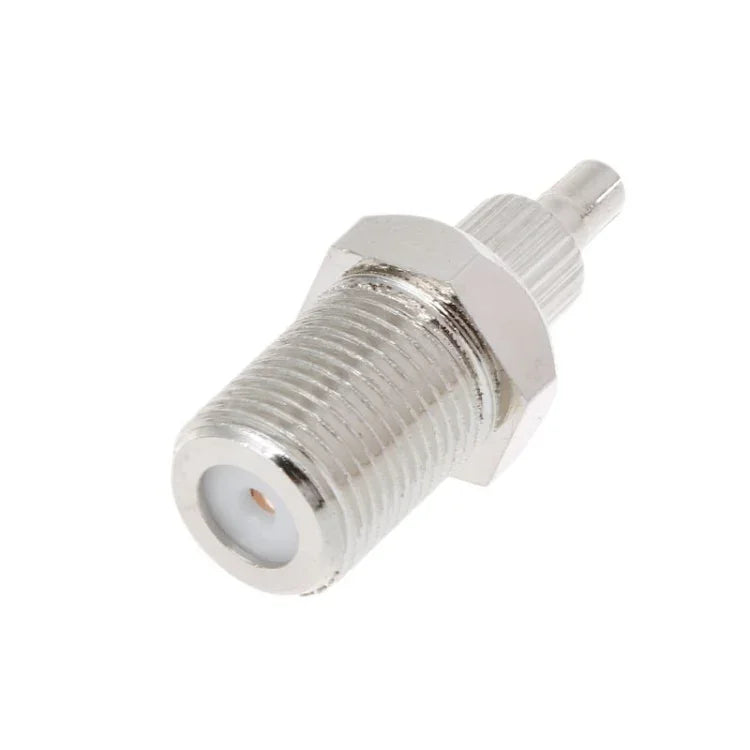 Adaptador de Conector Nickelado Fêmea F para Plug Macho Coaxial RF CRC9 / TS9