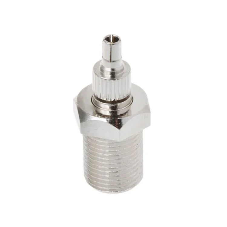 Adaptador de Conector Nickelado Fêmea F para Plug Macho Coaxial RF CRC9 / TS9