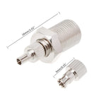 Adaptador de Conector Nickelado Fêmea F para Plug Macho Coaxial RF CRC9 / TS9