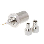 Adaptador de Conector Nickelado Fêmea F para Plug Macho Coaxial RF CRC9 / TS9
