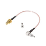 Cabo Adaptador RG316 Conector Coaxial RF Duplo Fêmea SMA para CRC9 / TS9, Comprimento: 15cm