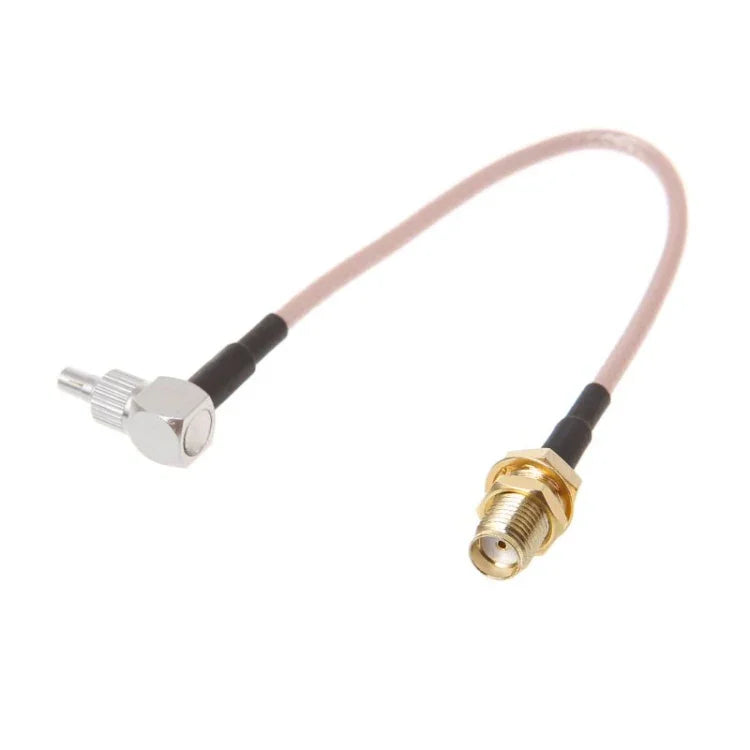 Cabo Adaptador RG316 Conector Coaxial RF Duplo Fêmea SMA para CRC9 / TS9, Comprimento: 15cm