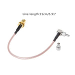 Cabo Adaptador RG316 Conector Coaxial RF Duplo Fêmea SMA para CRC9 / TS9, Comprimento: 15cm