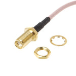 Cabo Adaptador RG316 Conector Coaxial RF Duplo Fêmea SMA para CRC9 / TS9, Comprimento: 15cm