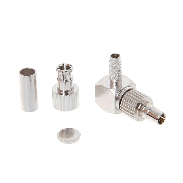 Conector de Placa Coaxial RF em Ângulo Reto 2 em 1 TS9 / CRC9 Macho para RG174 / 178 / 316 LMR100