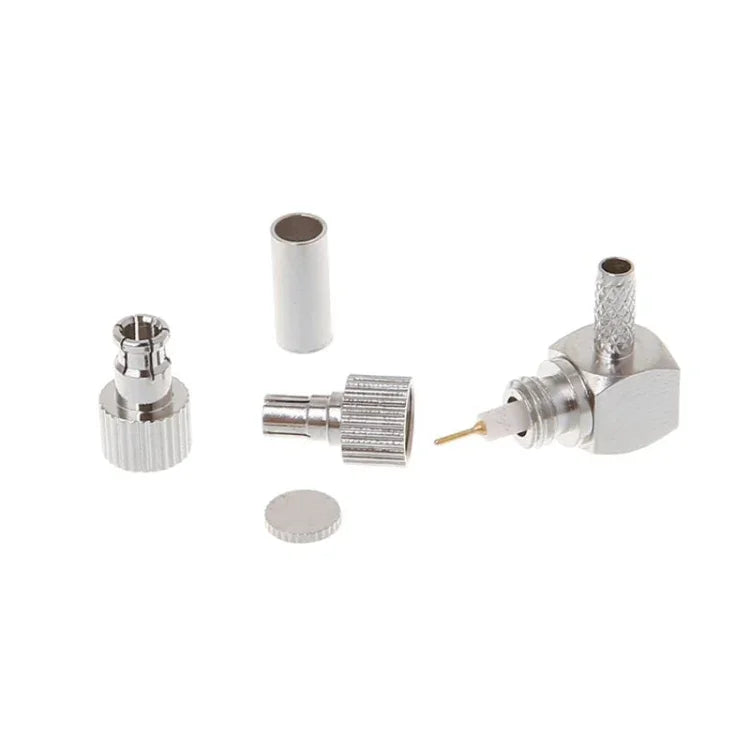 Conector de Placa Coaxial RF em Ângulo Reto 2 em 1 TS9 / CRC9 Macho para RG174 / 178 / 316 LMR100