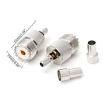 10 Conjuntos de Adaptadores RF Coaxiais Conector UHF Fêmea Crimpado para Cabo 5mm RG58 RG142 / 3D-FB