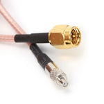 Extensão de Cabo Conector RG316 TS9 Fêmea para SMA Macho, Comprimento: 15cm