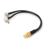 Extensão de Cabo de Ligação RG174 SMA Fêmea para 2 x TS9 Macho, Comprimento: 15cm, SMA Fêmea para 2 x TS9 Macho 15cm