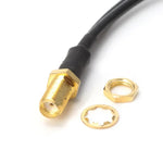 Extensão de Cabo de Ligação RG174 SMA Fêmea para 2 x TS9 Macho, Comprimento: 15cm, SMA Fêmea para 2 x TS9 Macho 15cm