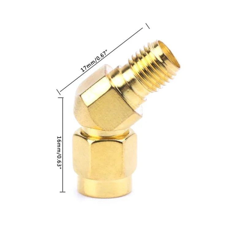 Adaptador Conector Cónico FPV SMA Macho para SMA Fêmea 45 Graus 135 Graus