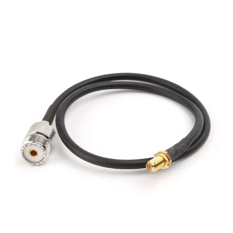 Cabo Rabo de Porco RG58 SMA Fêmea para UHF SO239 PL259 Fêmea, Comprimento: 50cm