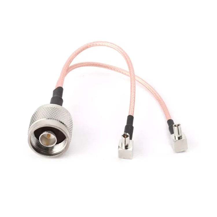 Cabo de Ligação Divisor Combinador Plug RG316 N Macho para 2xTS9 / 2xCRC9 Macho, Comprimento: 15cm
