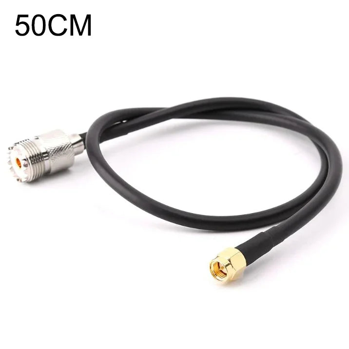 Cabo de Ligação RG58 UHF Fêmea para SMA Macho, Comprimento: 50cm, Comprimento: 50cm