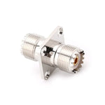 Adaptador de Conector RF UHF SO239 Fêmea para Fêmea com Montagem em Painel