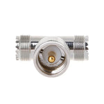 Adaptador em T UHF Macho PL259 para 2 UHF Fêmea