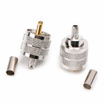 10 PCS Adaptador Conector Crimpado UHF Macho PL259 para RG58 RG142 / 3D-FB