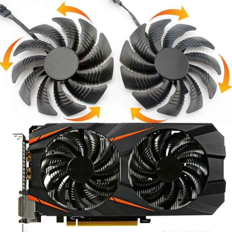 1 par de ventoinhas de arrefecimento de 88MM com 4 pinos para placa gráfica de computador para Gigabyte GeForce GTX1060 1070 GTX1050ti GTX960 RX570 RX470
