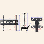 32-65 inch Universal Height & Angle Adjustable Single Screen TV Wall-mounted Ceiling Dual-use Bracket, Retractable Range: 0.5-2m, 32-65 inch