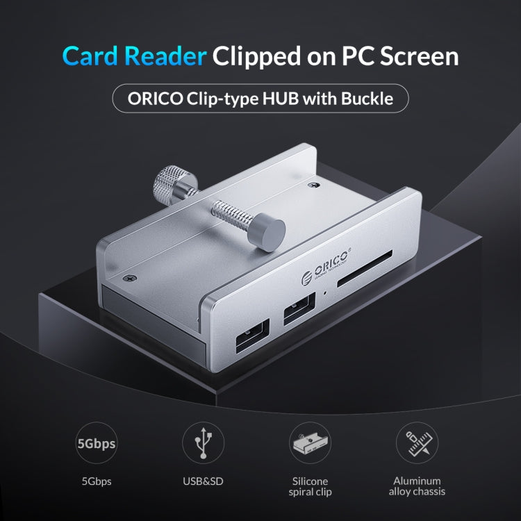 ORICO MH2AC-U3 Hub USB3.0 de 2 Portas com Clip e Leitor de Cartões SD