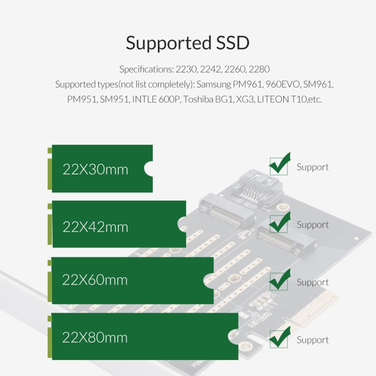 ORICO PDM2 M.2 NVME para PCI-E 3.0 X4 Placa de Expansão