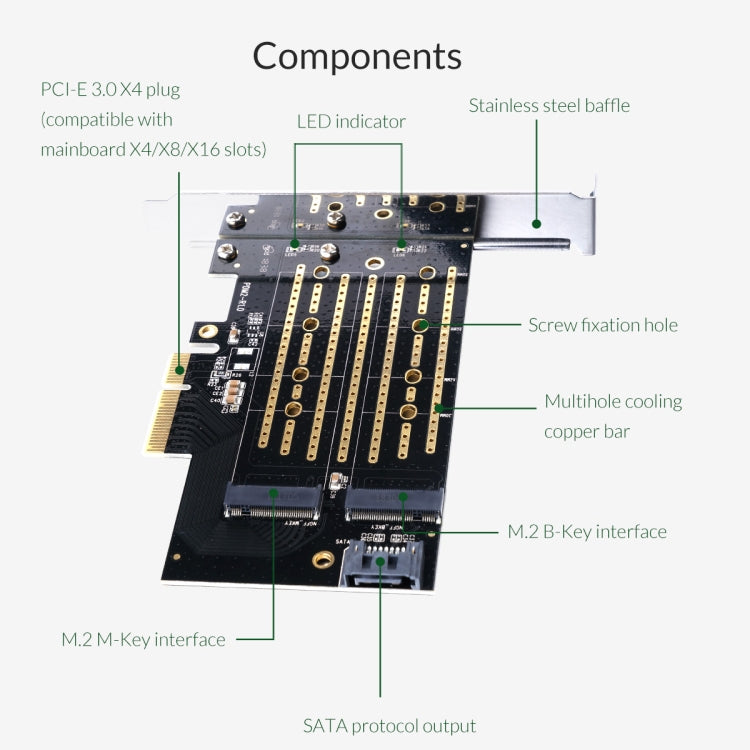 ORICO PDM2 M.2 NVME para PCI-E 3.0 X4 Placa de Expansão