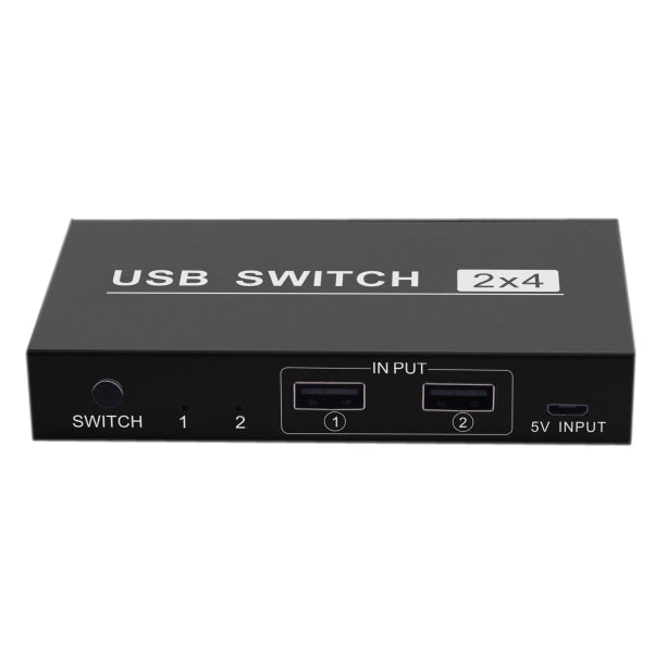 Comutador USB 2x4 para Partilha de 2 Portas PC com 4 Dispositivos para Impressora, Teclado, Rato, Monitor, Comutador USB 2x4