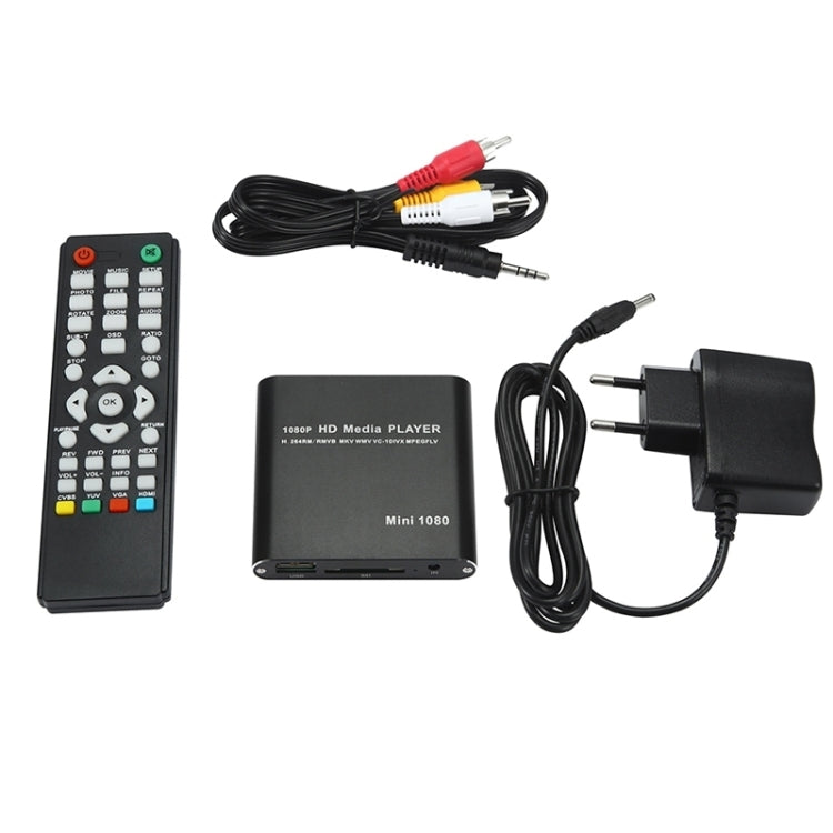 Leitor MINI USB HDD multimédia Full HD 1080P, leitor de cartões SD/MMC, EUA, UE, Reino Unido
