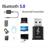 MSD168 Transmissor e receptor Bluetooth 2 em 1 Mini AUX estéreo 3,5mm Adaptador Bluetooth 5.0 sem fios para carro, TV, PC, MP3