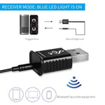 MSD168 Transmissor e receptor Bluetooth 2 em 1 Mini AUX estéreo 3,5mm Adaptador Bluetooth 5.0 sem fios para carro, TV, PC, MP3