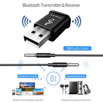 MSD168 Transmissor e receptor Bluetooth 2 em 1 Mini AUX estéreo 3,5mm Adaptador Bluetooth 5.0 sem fios para carro, TV, PC, MP3