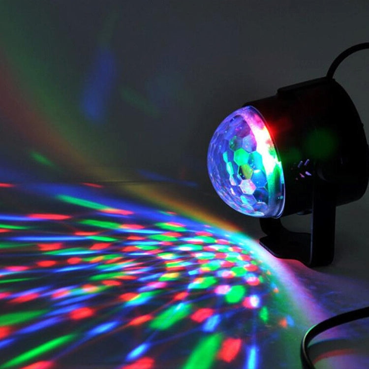 YouOKLight YK2278 Iluminação de Festa DJ Ativada por Som 3W RBG Bola de Discoteca Estroboscópica Luz de Palco Par com 7 Modos, Sem Controlo Remoto
