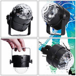 YouOKLight YK2278 Iluminação de Festa DJ Ativada por Som 3W RBG Bola de Discoteca Estroboscópica Luz de Palco Par com 7 Modos, Sem Controlo Remoto