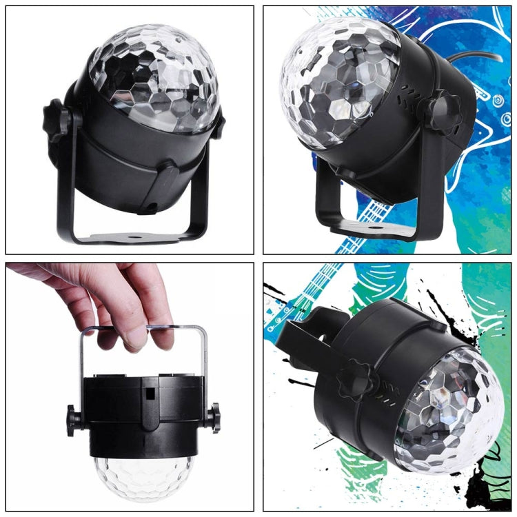 YouOKLight YK2278 Iluminação de Festa DJ Ativada por Som 3W RBG Bola de Discoteca Estroboscópica Luz de Palco Par com 7 Modos, Sem Controlo Remoto