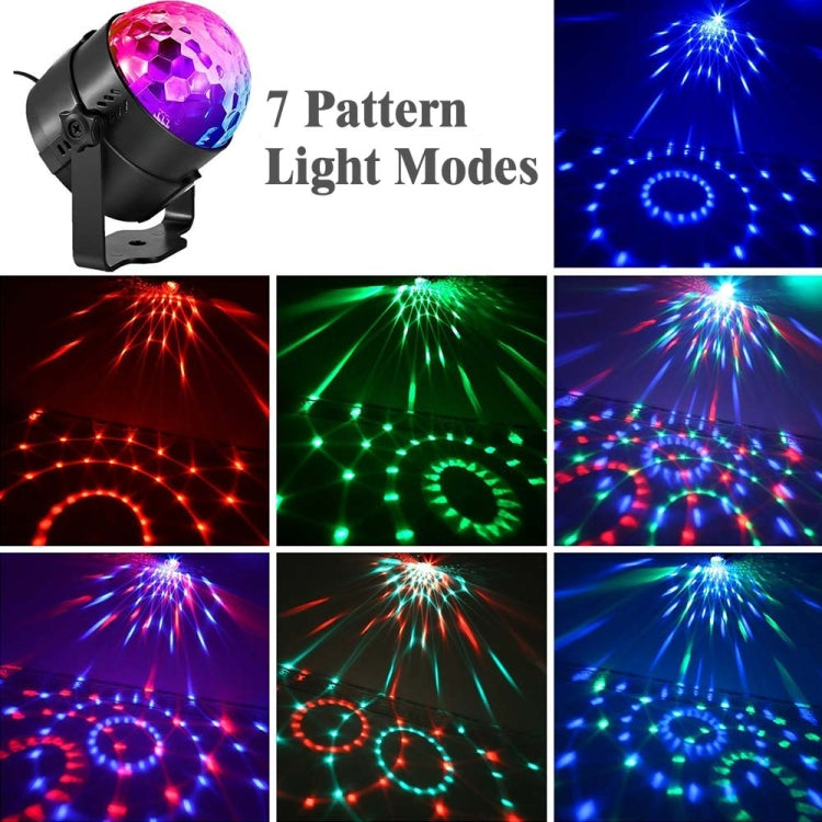 YouOKLight YK2278 Iluminação de Festa DJ Ativada por Som 3W RBG Bola de Discoteca Estroboscópica Luz de Palco Par com 7 Modos, Sem Controlo Remoto