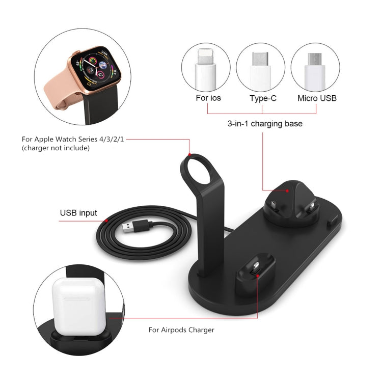 Base Rotativa de Carregamento Sem Fios HQ-UD15 com Suporte para Telemóveis / iWatches / AirPods (Prateado), Prateado (com carregamento sem fios), sem Carregamento Sem Fios Branco, sem Carregamento Sem Fios Preto, Branco (com carregamento sem fios)