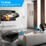 Receptor Bluetooth 5.0 de Fibra Óptica Transmissor Bluetooth CSR8670 2 em 1 Suporta APTX, preto